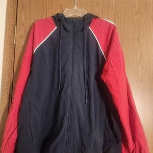 Abercrombie & Fitch Women's Hooded Jacket RED/BLUE XL